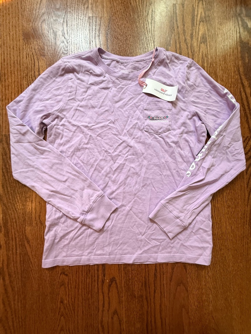 NEW Vineyard Vines Purple Long-Sleeve Pocket Tee Sz M